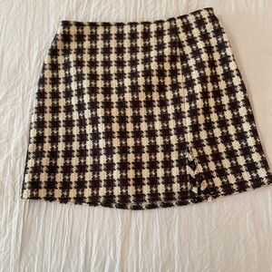 American Threads Checkered Pencil Skirt in Black and Cream NWT